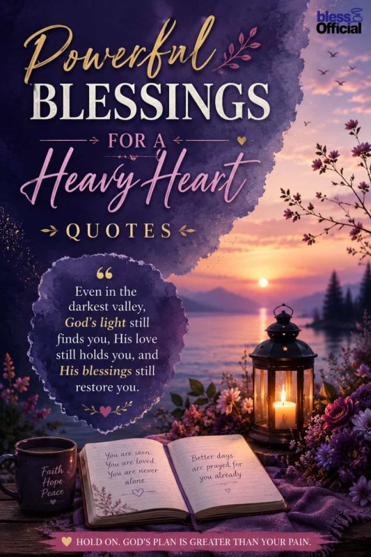 25 Powerful Blessings for a Heavy Heart Quotes (Short & Shareable)