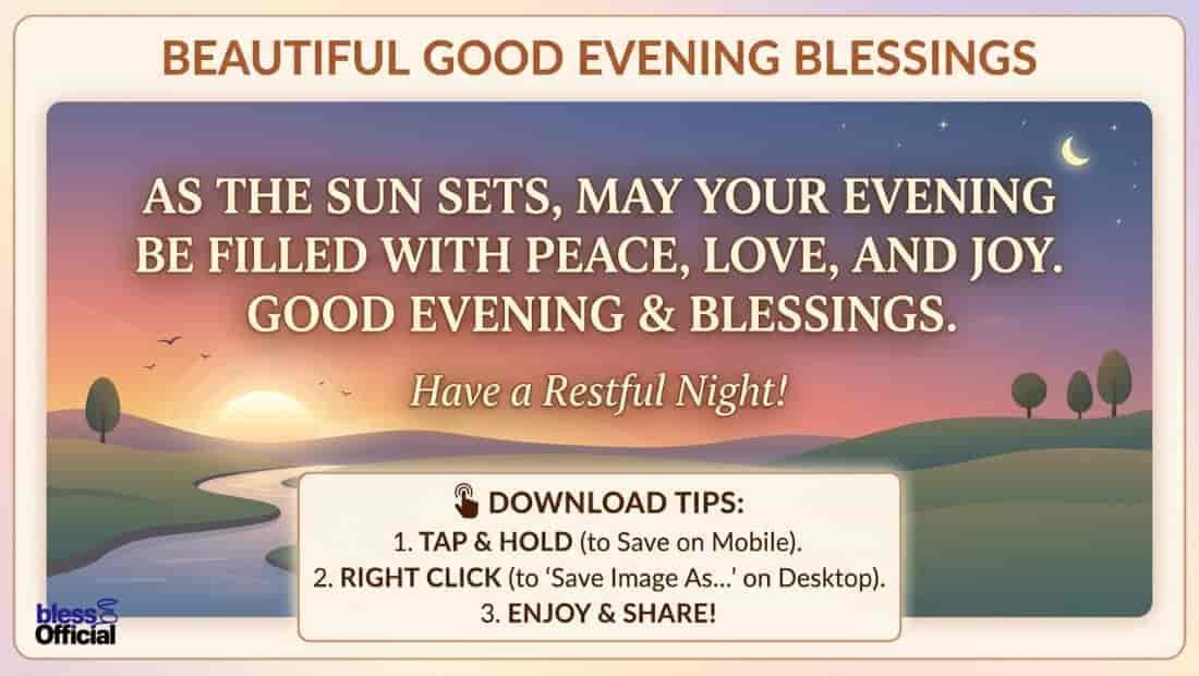 Beautiful Good Evening Blessings Images (With Download Tips)