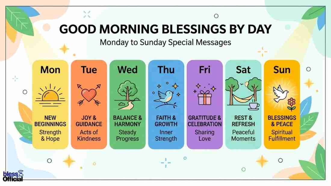 Good Morning Blessings by Day — Monday to Sunday Special Messages