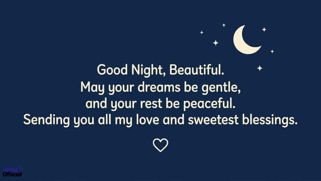 Sweet Good Night Blessings and Wishes for Her